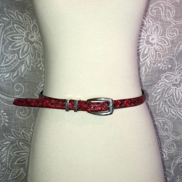 Brighton Classic Red & Black Snake Print Belt M main image 4